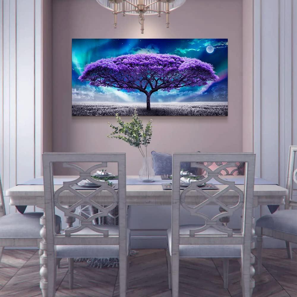 Shiartex Canvas Wall Art For Living Room Farmhouse Wall Decor For Bedroom Purple Tree Abstract Scenery Pictures Artwork Canvas Prints Office Decor Painting Dormitory Decor 20"x16"in