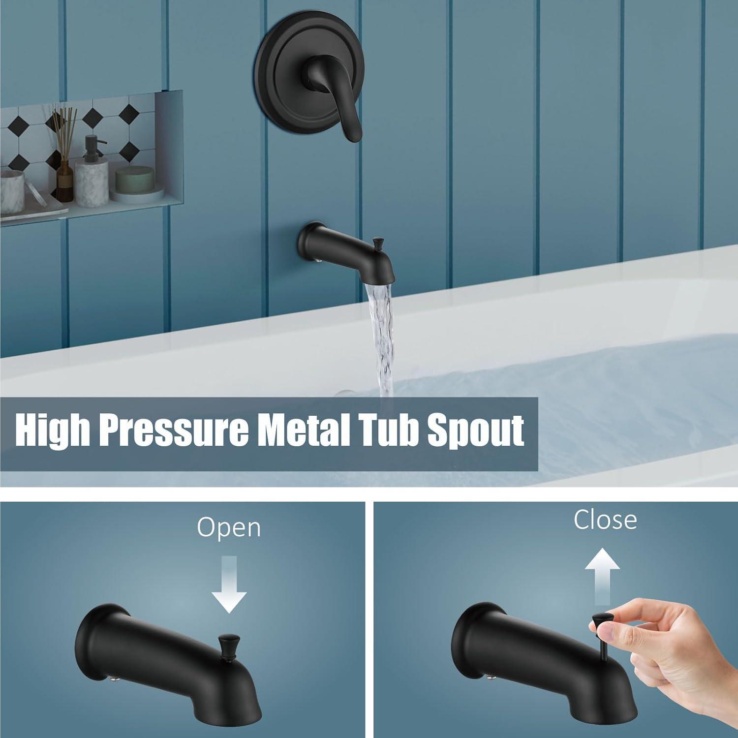 Matte Black Dual 2-in-1 Rain Shower System with Handheld