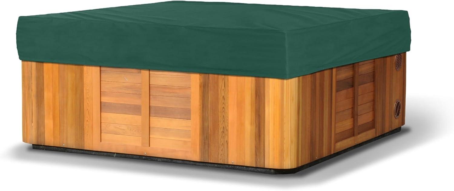 Covermates Rectangular Spa Cover - Light Weight Material, Weather Resistant, Elastic Hem, Outdoor Living Covers, 92W x 82D x 14H, Green