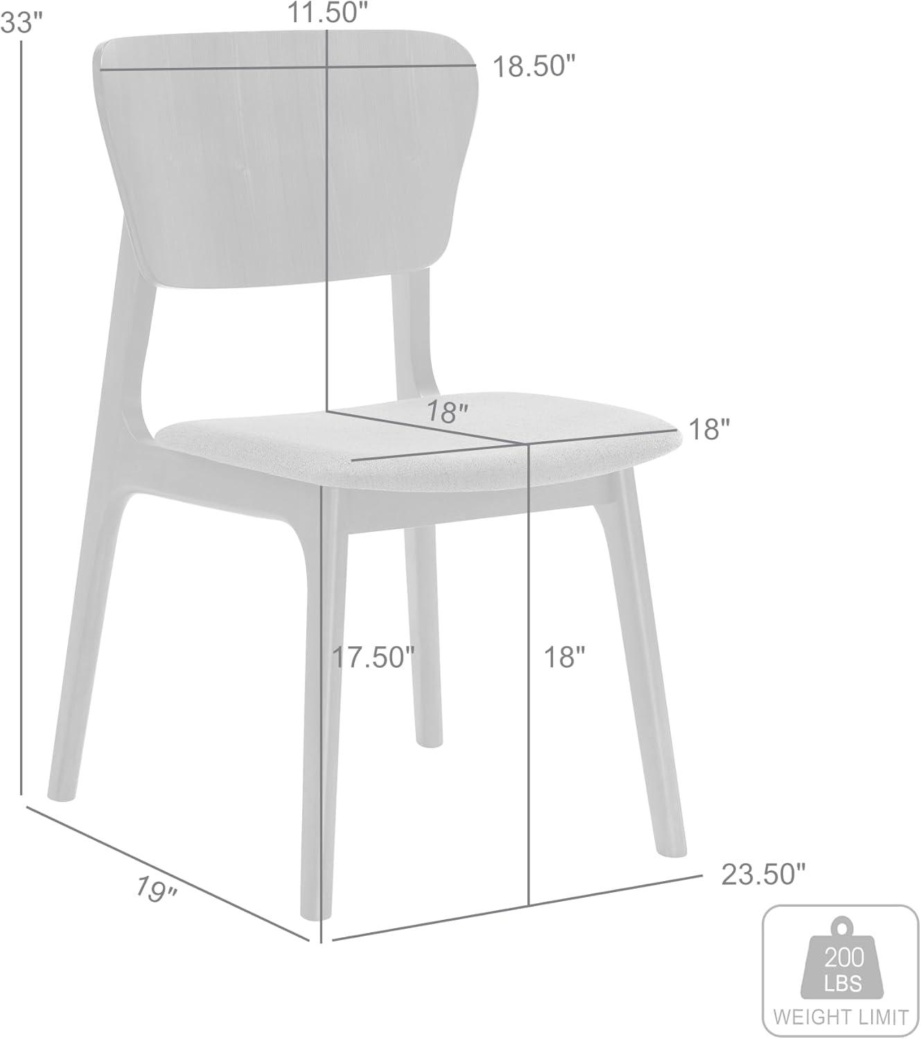 Armen Living Kalia 18" Fabric & Wood Dining Chair in Charcoal/Walnut (Set of 2)