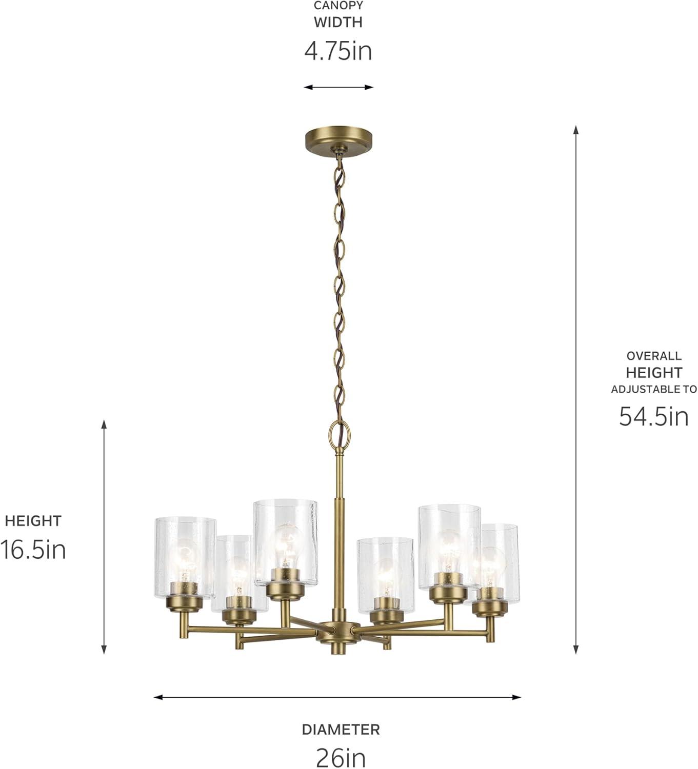 Winslow 6 - Light Steel Dimmable Round Chandelier