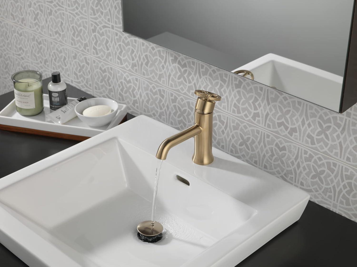 Trinsic Single Hole Bathroom Faucet with Wheel Handle, Single Handle Bathroom Sink Faucet