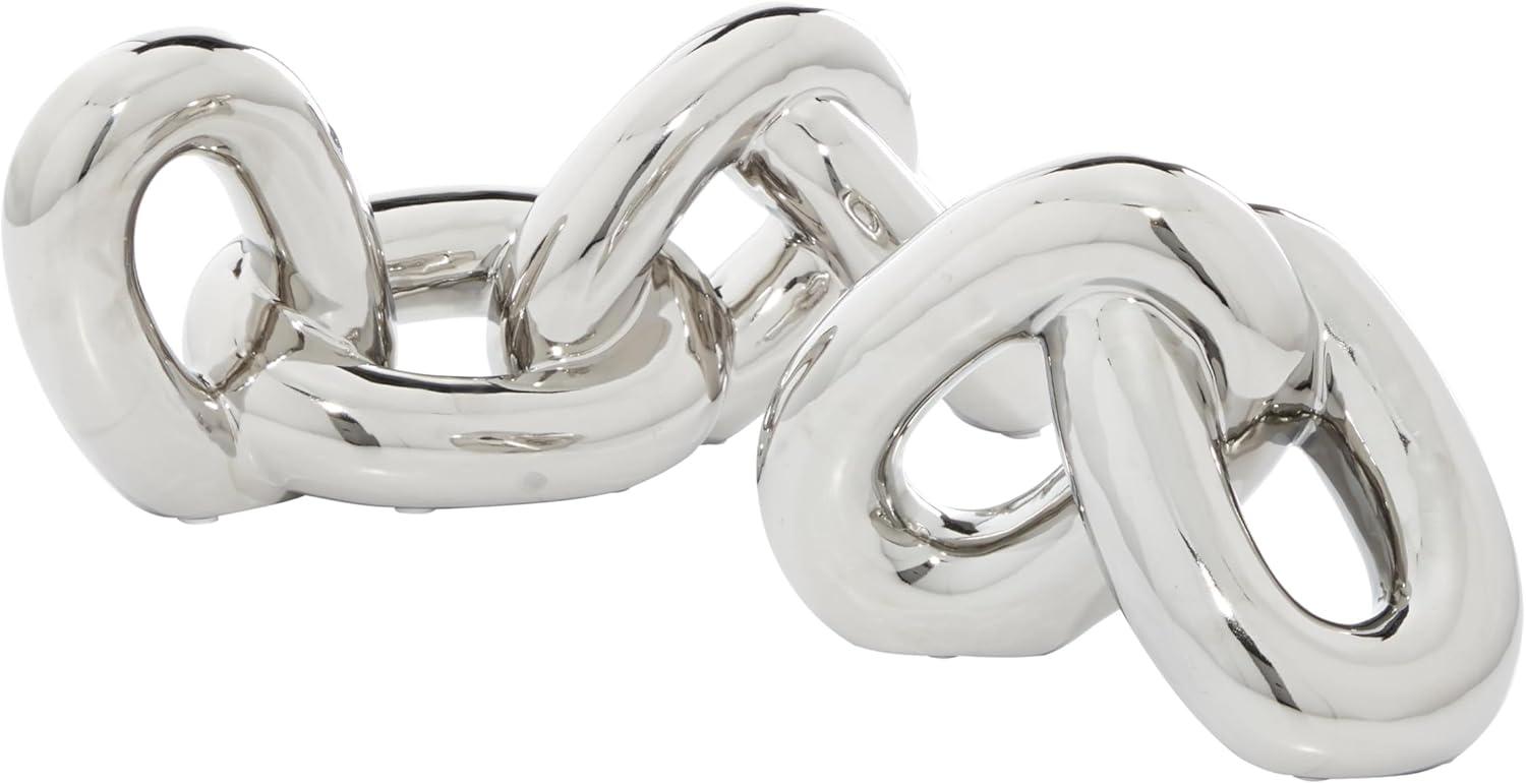 Cosmoliving By Cosmopolitan Set Of 2 Silver Sculpture