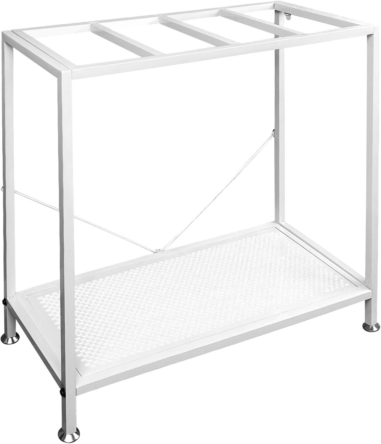 White Metal 29 Gallon Aquarium Stand with Storage Shelf