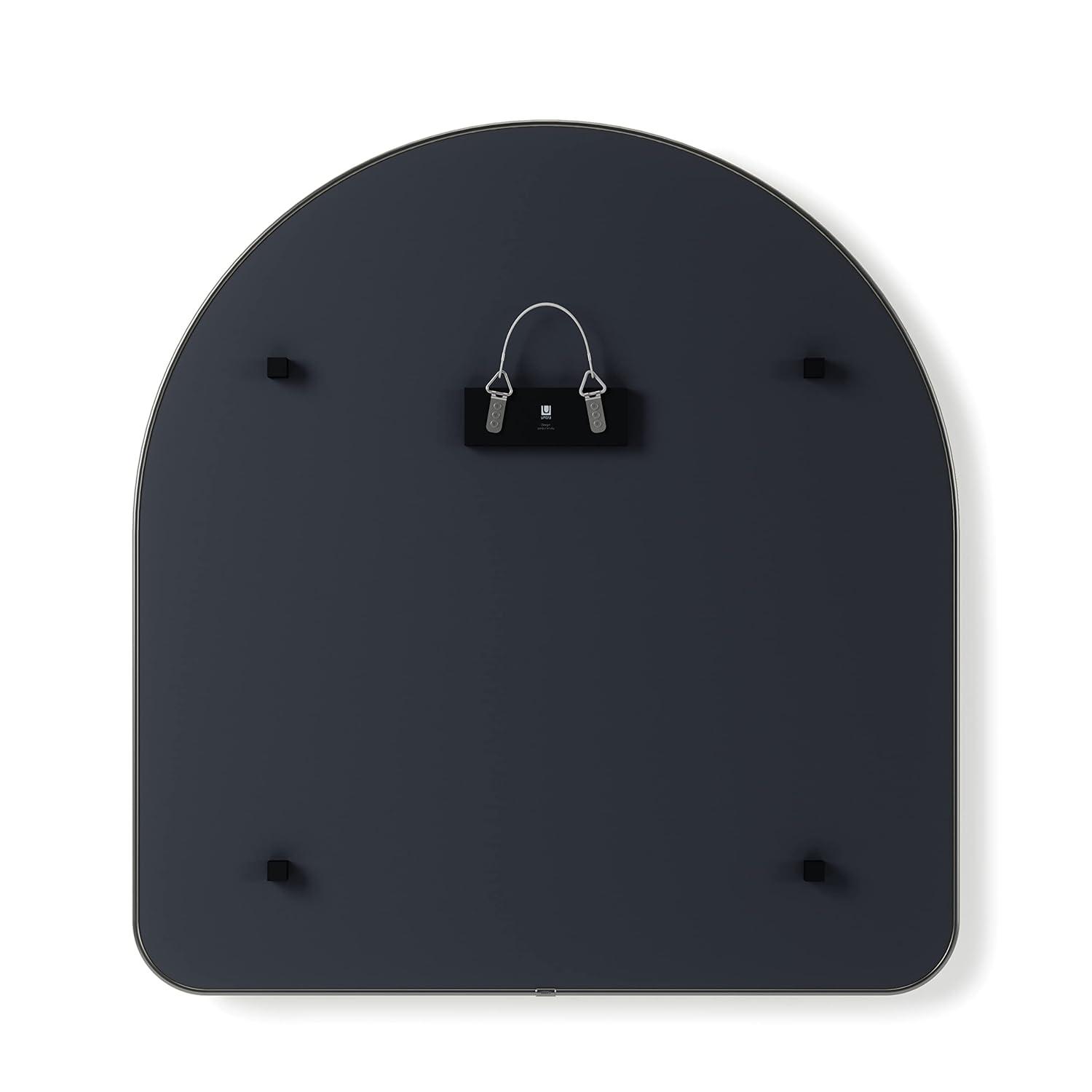 34" x 36" Hubba Arched Mirror Metallic Titanium - Umbra: Modern Oval Wall Mount, No Assembly, Steel Frame