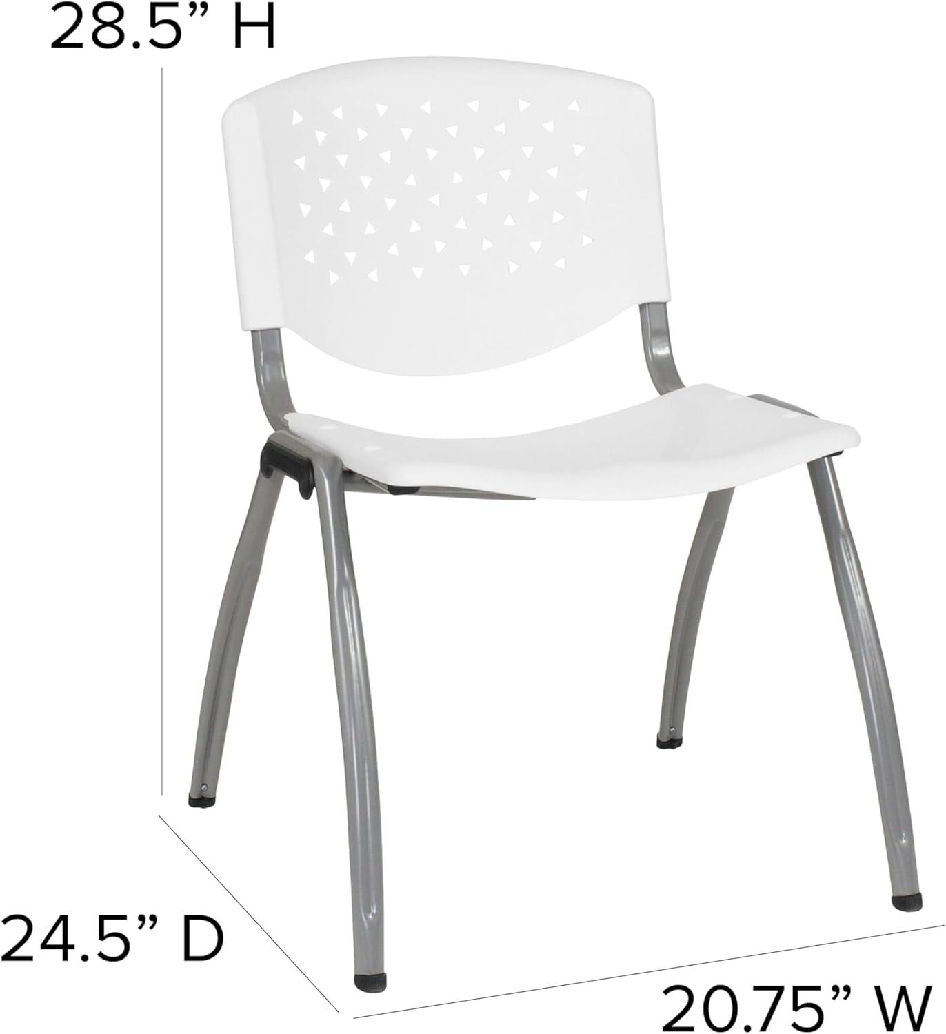 Flash Furniture Memphis 880 lb. Capacity Plastic Stack Chair with Powder Coated Frame