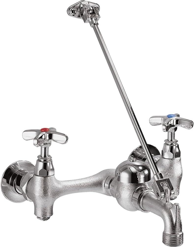 28T Series Wall Mount Garage Faucet with Vacuum Breaker Spout and Double Cross Handle