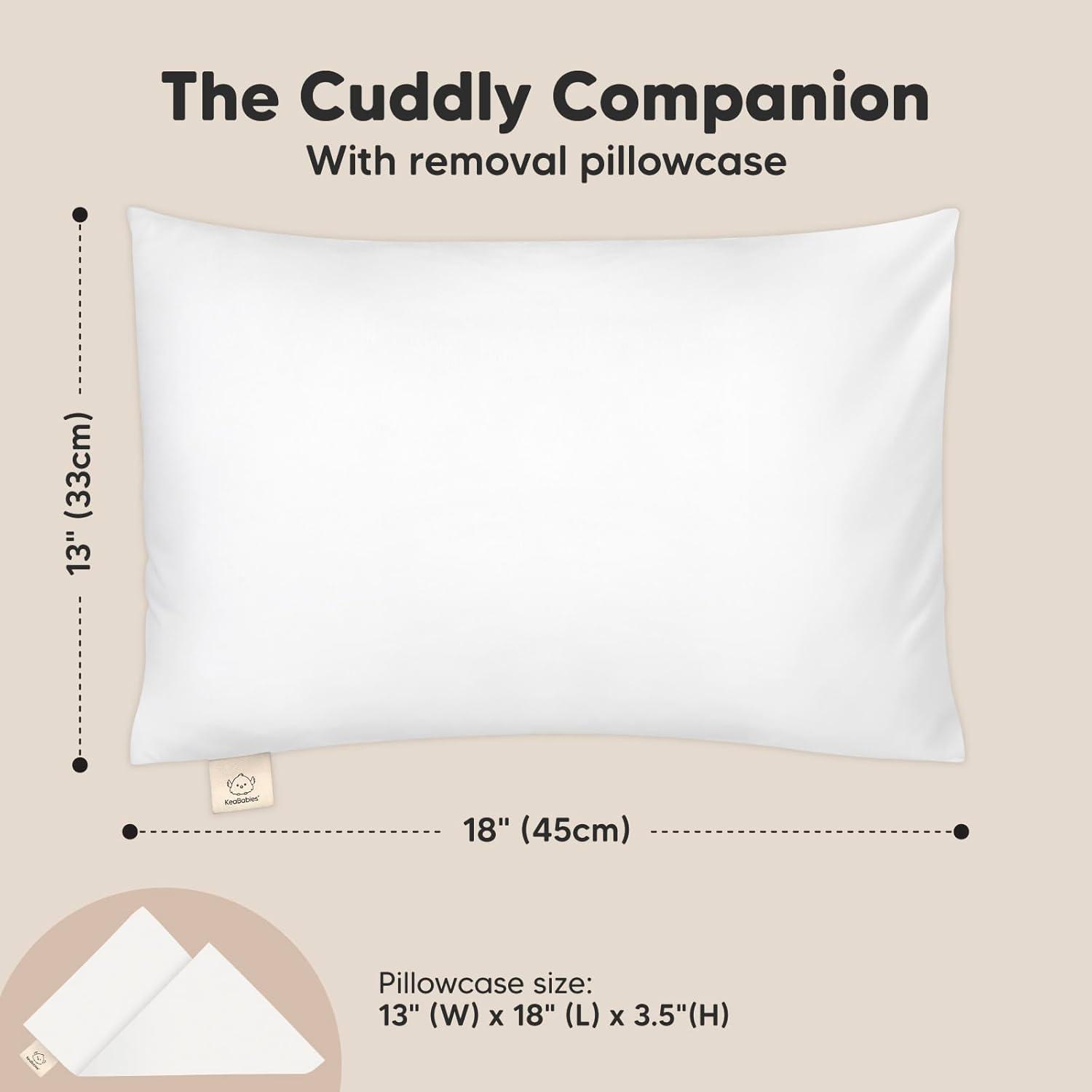 Soft White Bamboo Toddler Pillow with Pillowcase 13x18