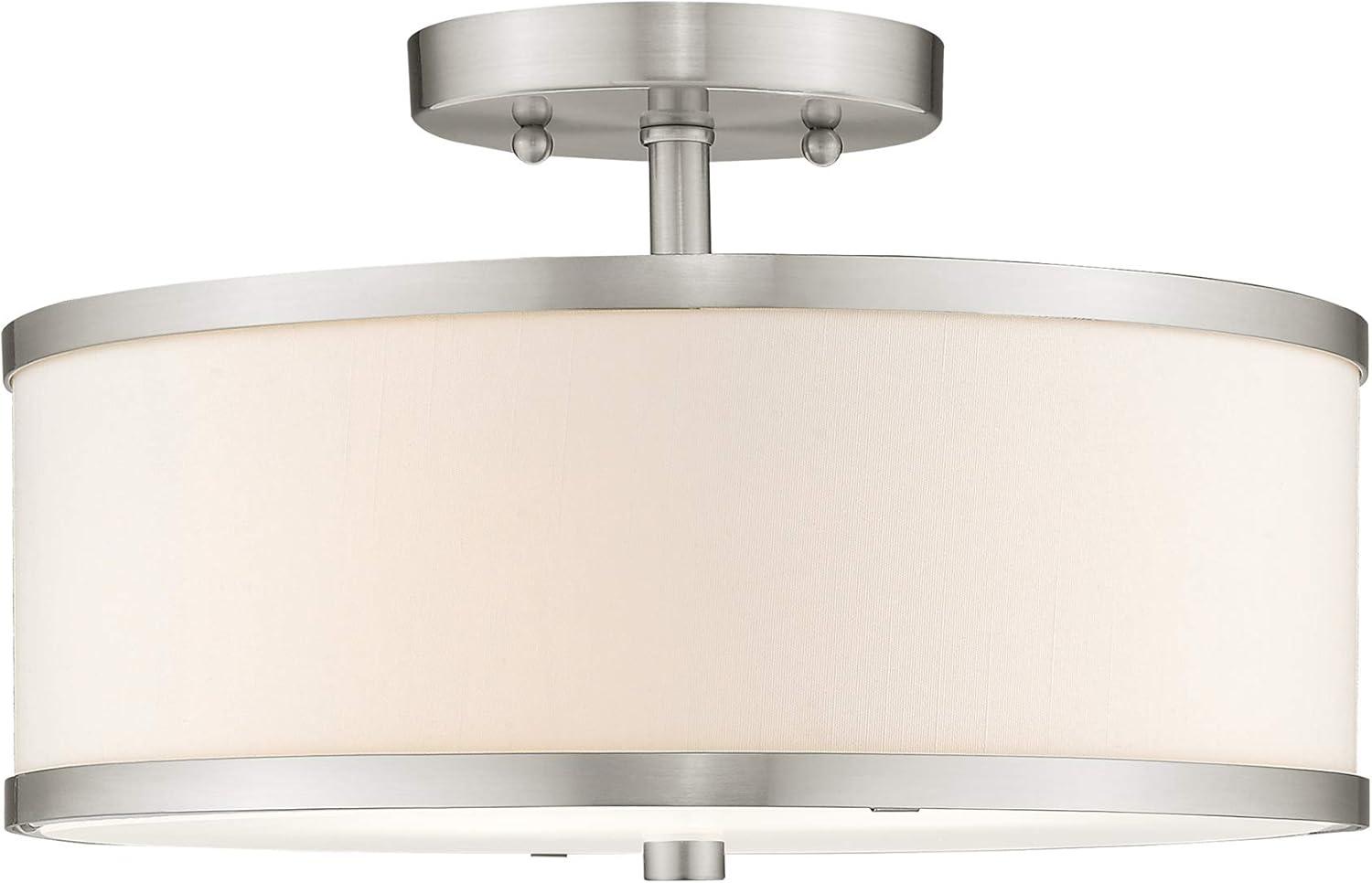 Livex Lighting Park Ridge 2 - Light Semi-Flush Mount in  Brushed Nickel