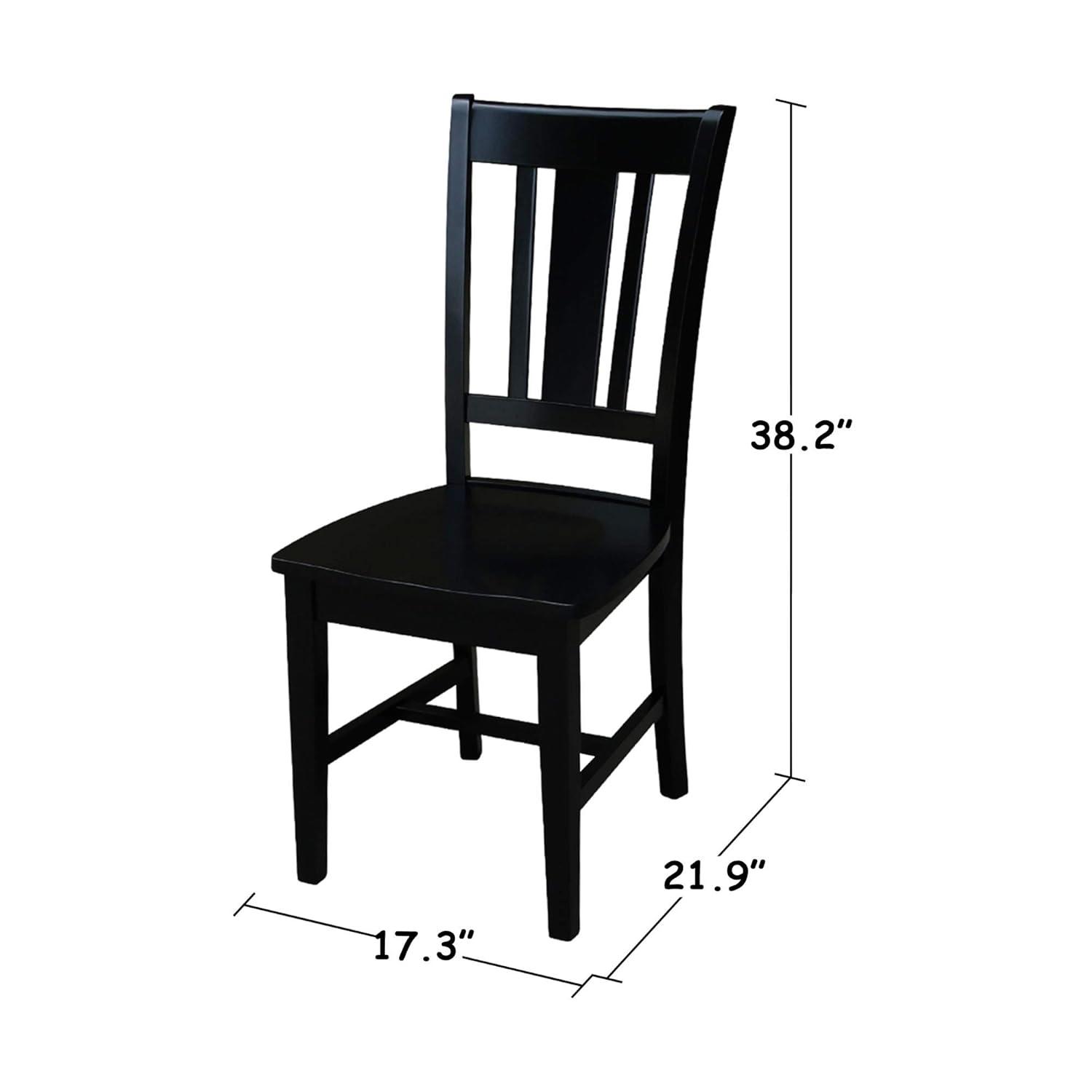 International Concepts Set of 2 San Remo Splatback Chairs Jet Black: Rubberwood Frame, Armless Design