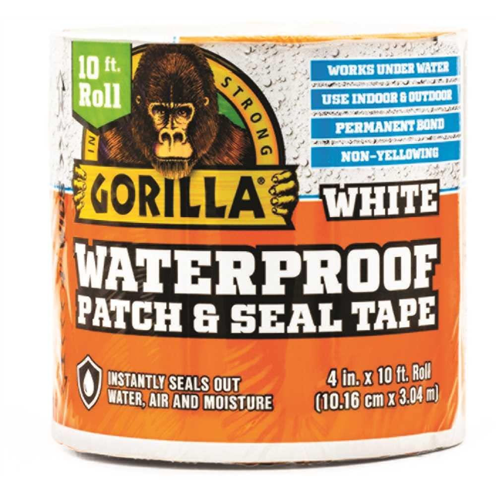 Gorilla 4 in. W X 10 ft. L White Waterproof Repair Tape