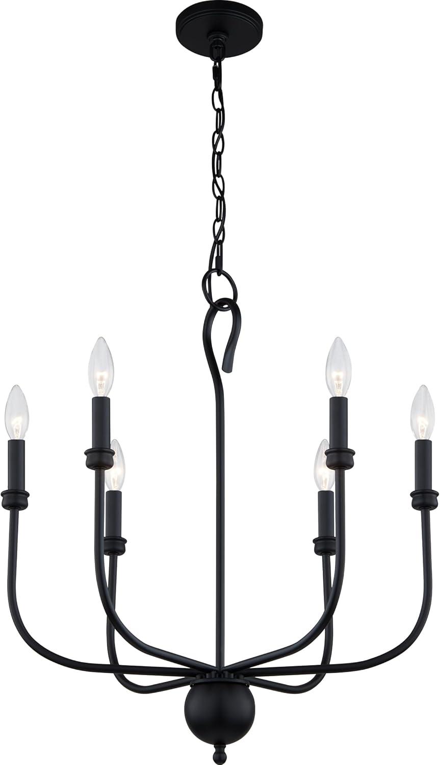 Quoizel Lighting - Blanche - 6 Light Chandelier in Matte Black