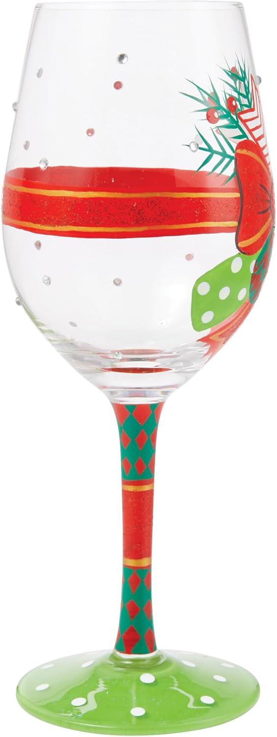 Lolita My Fancy Christmas Hand Painted Wine Glass 9in H