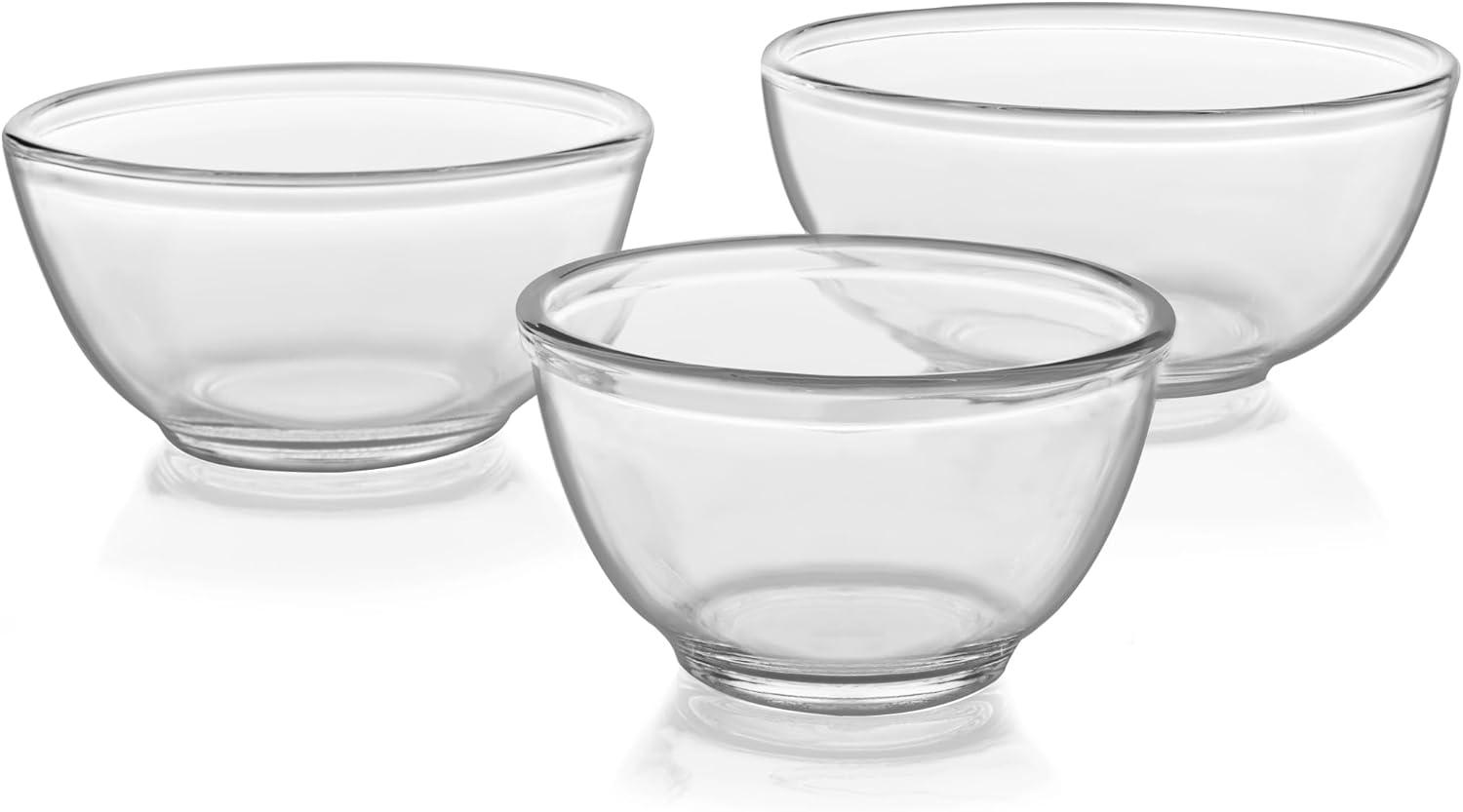 Libbey 3-Piece Clear Glass Mixing Bowl Set