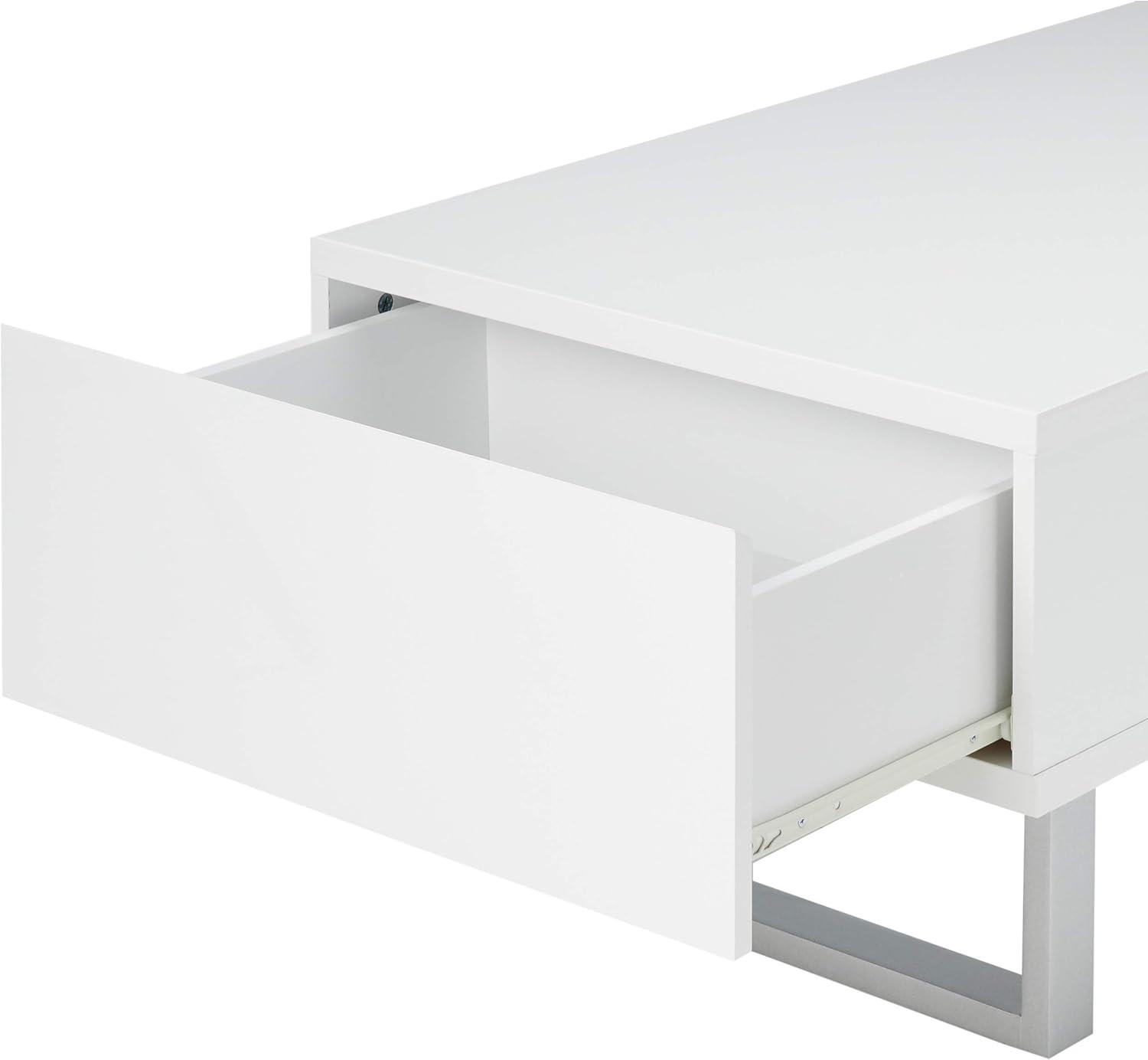 Atchison Contemporary 2-Drawer High Glossy White Coffee Table