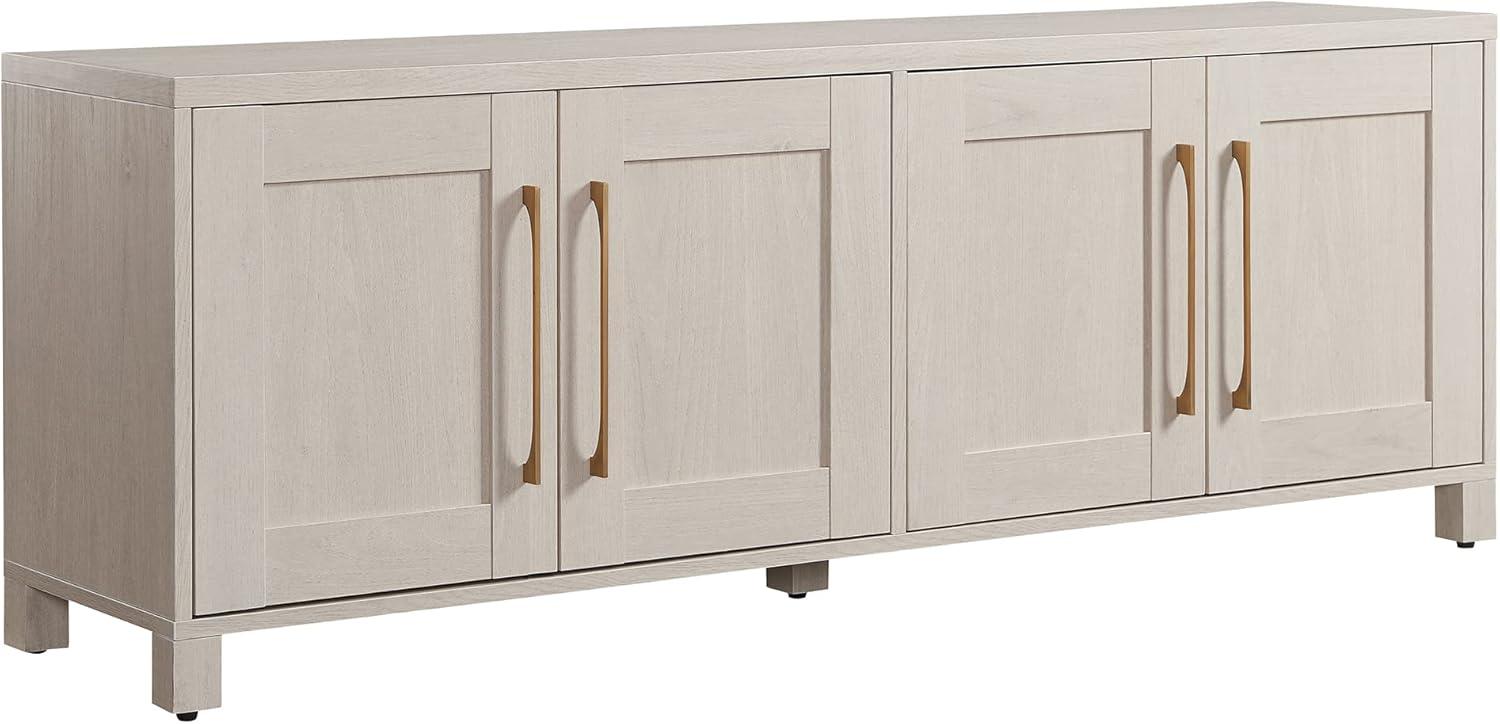 Alder White Rectangular TV Stand with Cabinets