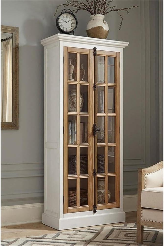 Tammi 2-door Tall Cabinet Antique White and Brown