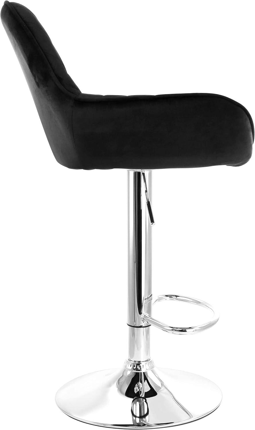 Elama 2 Piece Adjustable Velvet Bar Stool Set