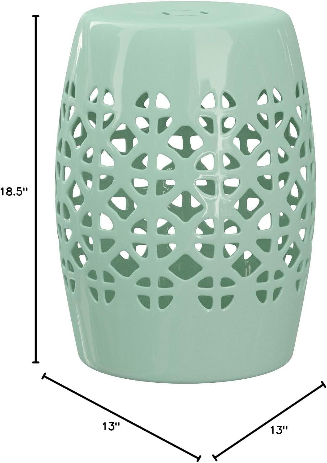 Circle Lattice Garden Stool - Indoor/Outdoor - ACS4508 - Blue - Safavieh
