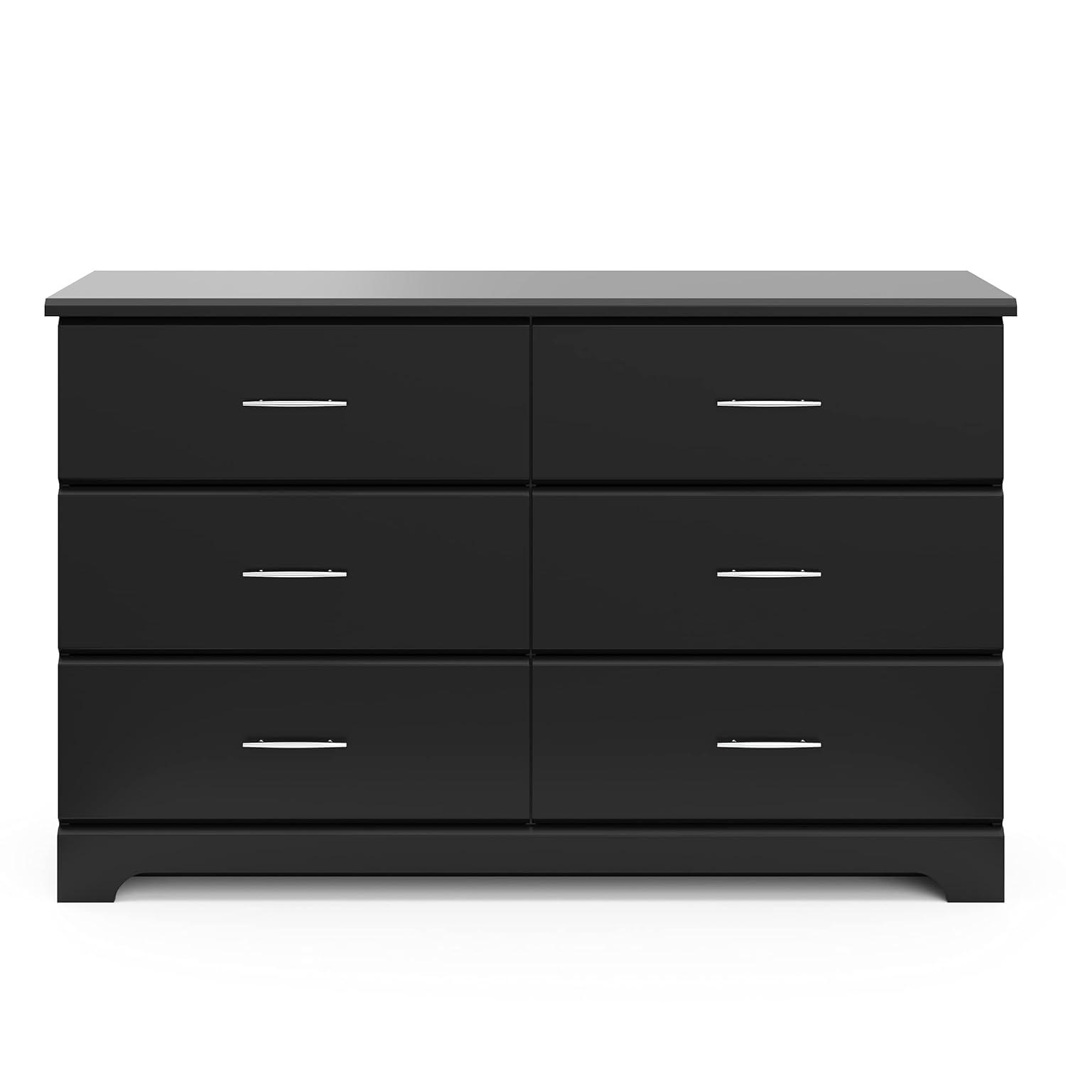 Storkcraft Brookside 6-Drawer Nursery Dresser in Sleek Black