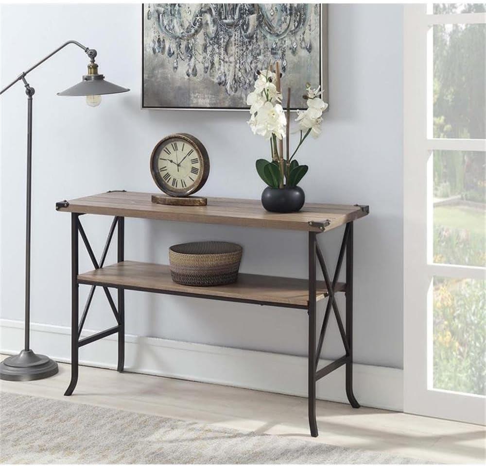 Convenience Concepts Brookline Console Table, Driftwood/Brown Frame