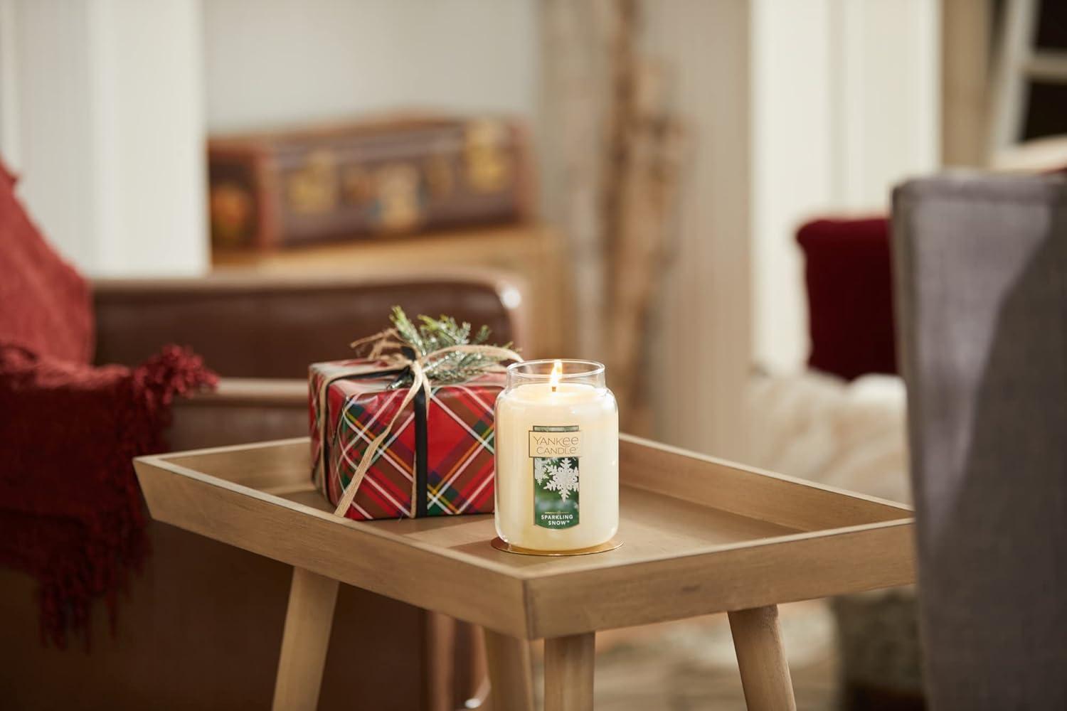 Yankee Candle Sparkling Snow Scented, Classic 22oz Large Jar Single Wick Candle, Over 110 Hours of Burn Time , Holiday Gifts for All Sparkling Snow Classic Large Jar