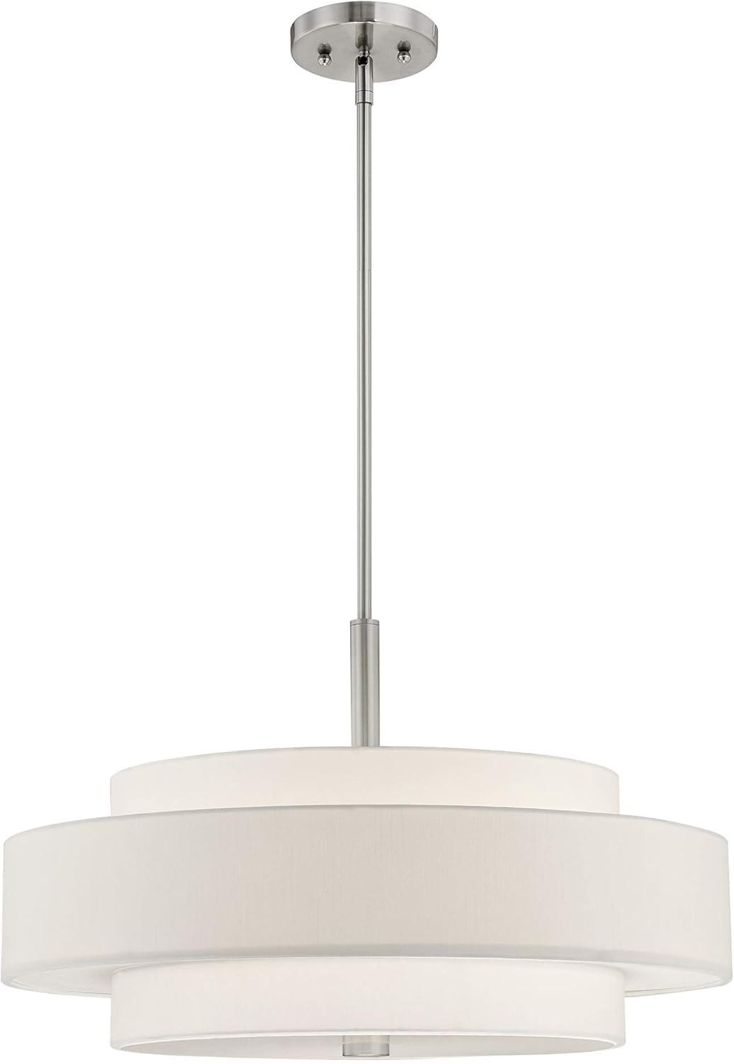 Sheffield Contemporary 5-Light LED Drum Pendant in Brushed Nickel