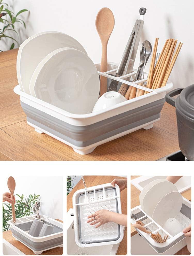 Collapsible Dish Rack Storage Rack Cutlery Rack Space Saving for Kitchen counter RV Campers Travel Trailer