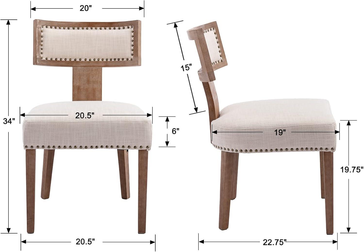 Loon Peak® Mid Century Modern Dining Chairs Set Of 2, Farmhouse PU Leather Upholstered Accent Chair Curved Backrest Kitchen Chairs With Hardwood Frame (Set of 2)