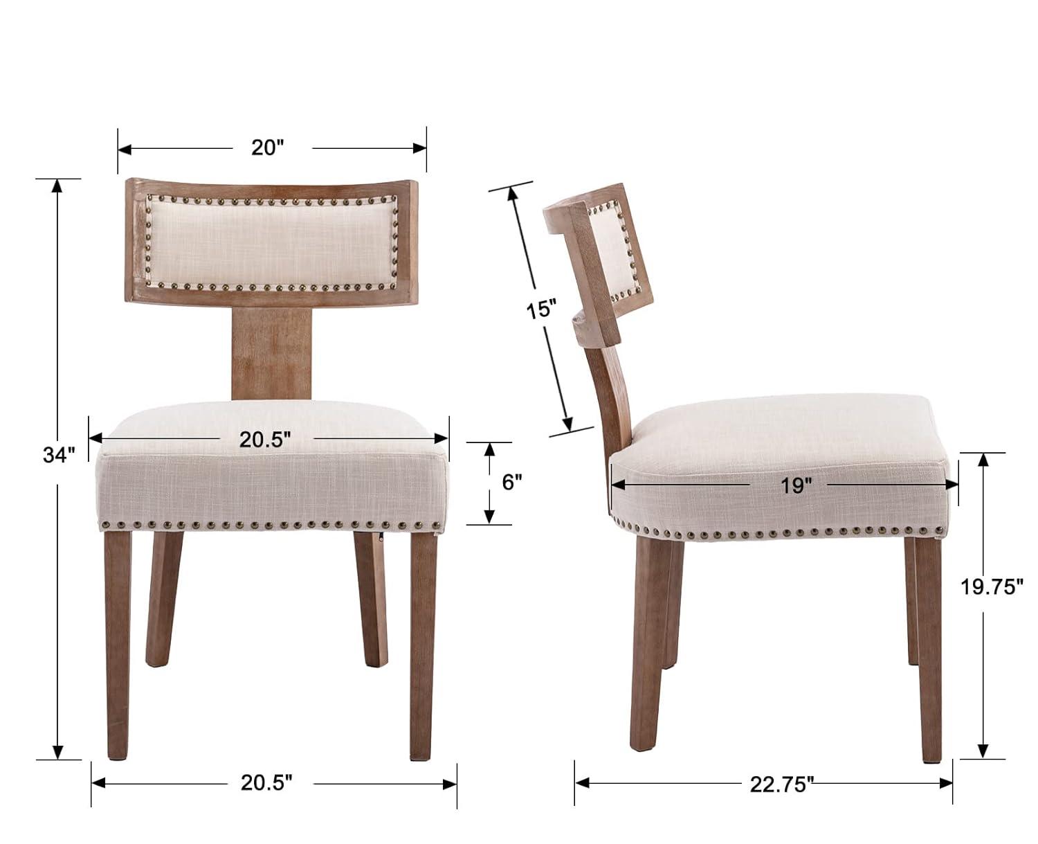 Loon Peak® Mid Century Modern Dining Chairs Set Of 2, Farmhouse PU Leather Upholstered Accent Chair Curved Backrest Kitchen Chairs With Hardwood Frame (Set of 2)