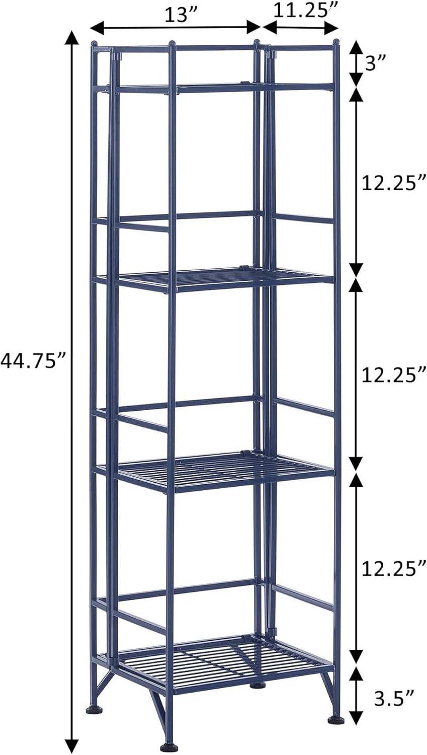 Convenience Concepts Designs2Go Metal Folding 4 Shelf Bookcase, White