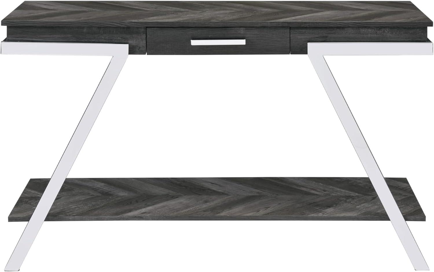 Roma Sofa Table Metal and Wood Dark Gray - Steve Silver Co.