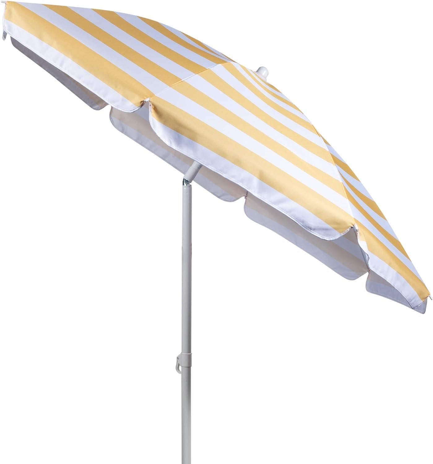 Oniva Portable Beach Stick Umbrella - Yellow Cabana Stripe