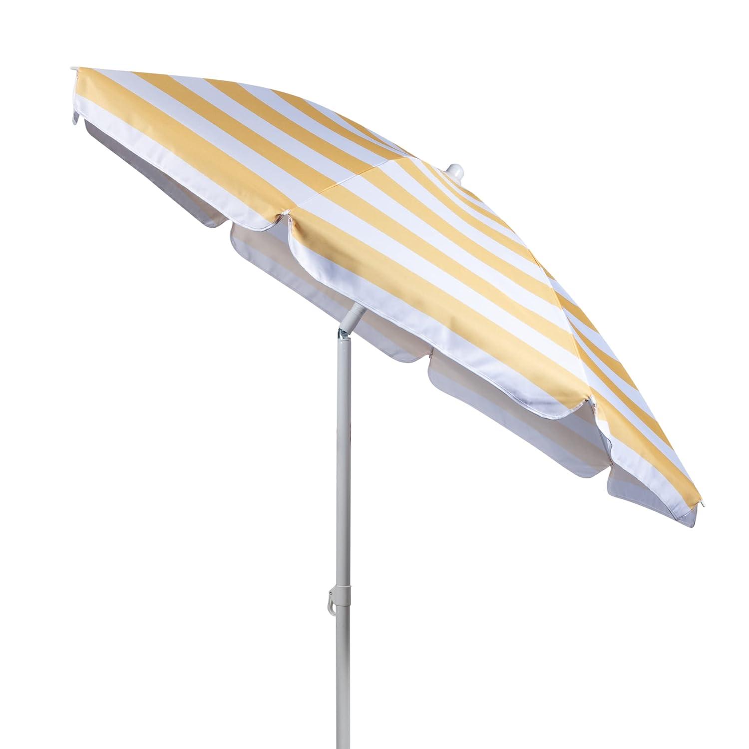Oniva Portable Beach Stick Umbrella - Yellow Cabana Stripe