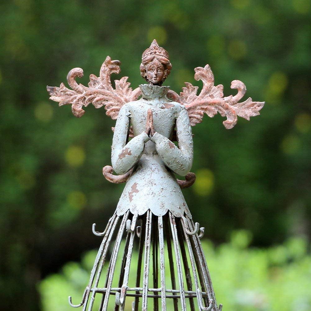 Morning View Metal Praying Angel Garden Statue Decor for Yard Art Outdoor Standing Large Angel Decorations Antique Patio Patio Lawn Holiday Christmas 18 Inches Tall