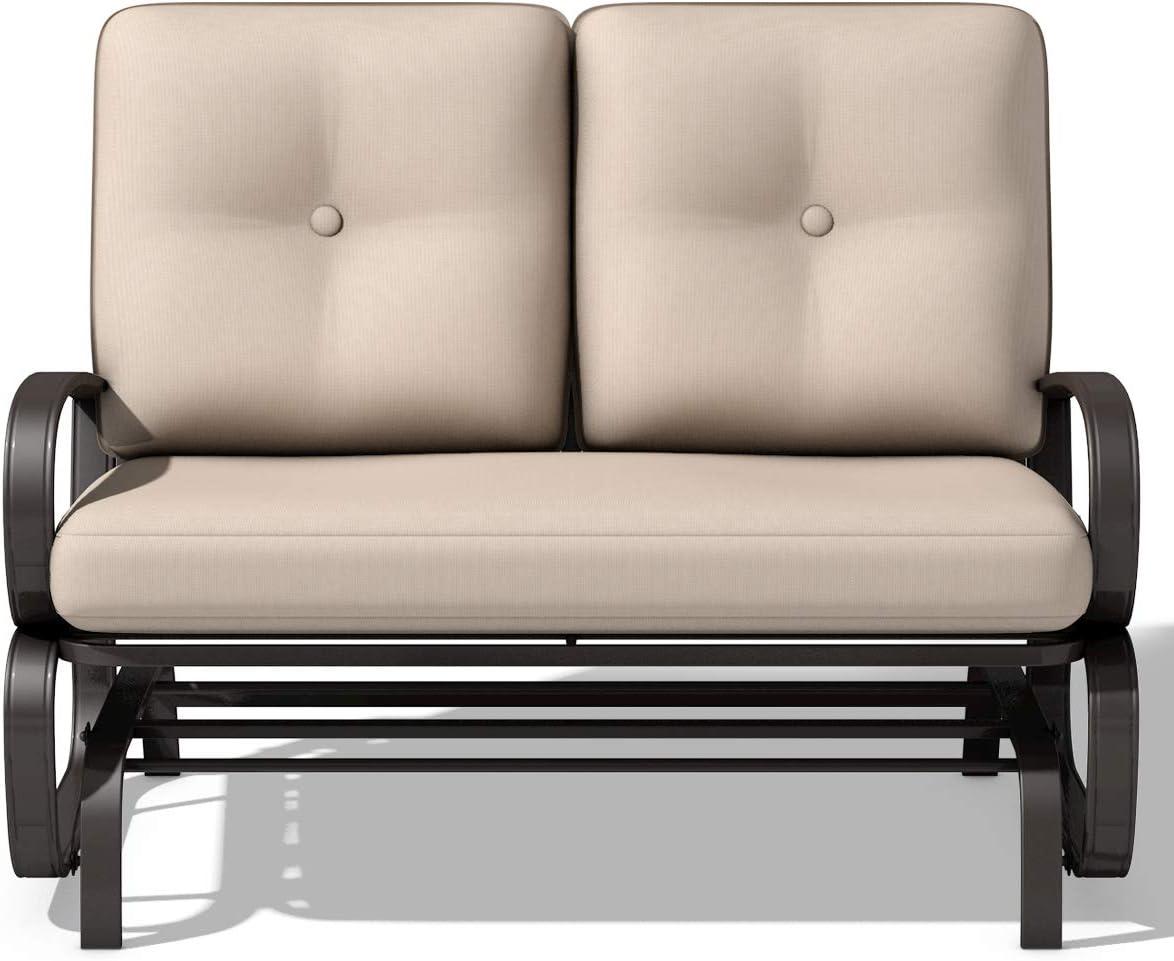 Love Seat Glider Chair - Glider Rocker with Cushioned Seat