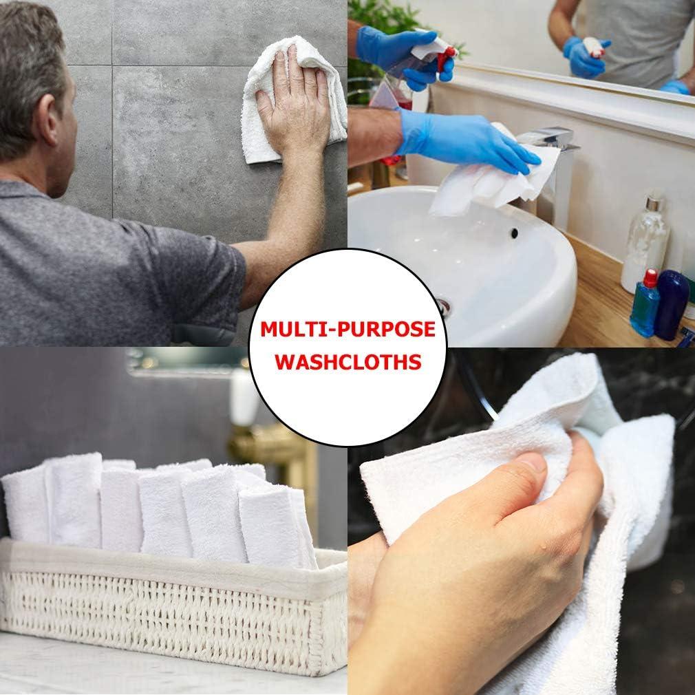 Soft Textiles 24-Pack White Washcloths, 100% Cotton Towel Baby Face Cloth