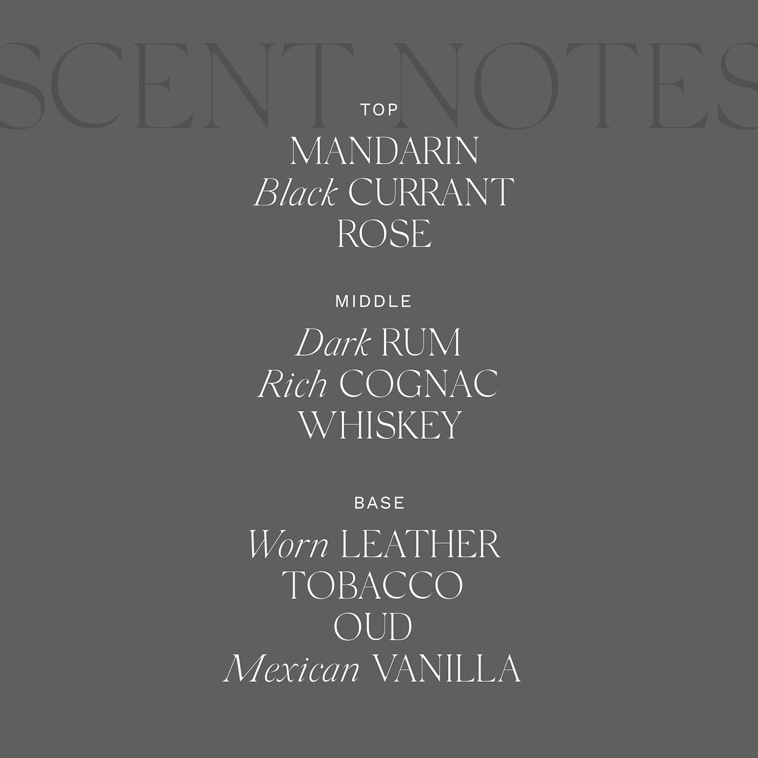 Smoky Cognac Leather Rose Reed Diffuser, 320ml