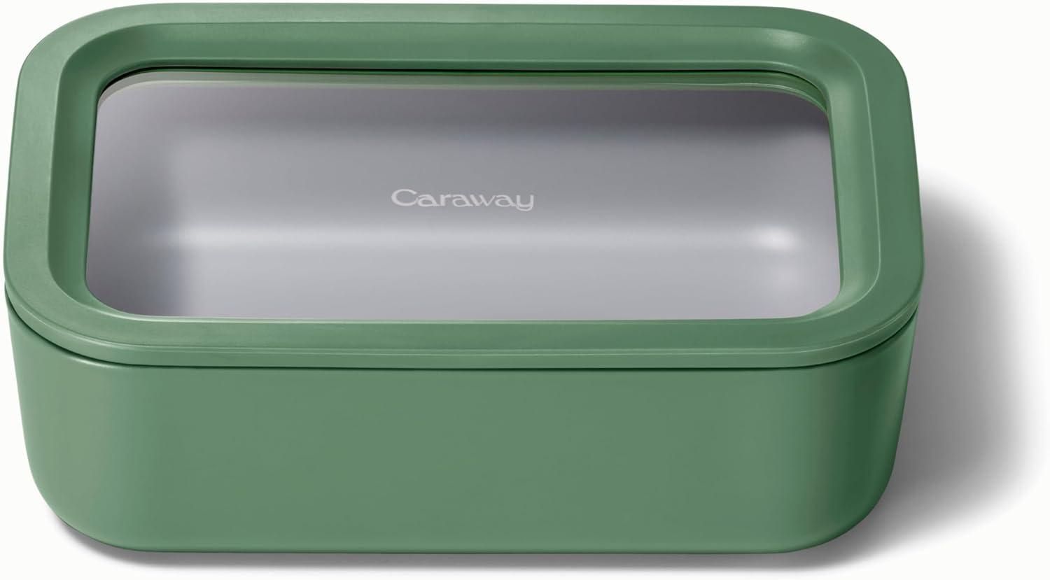 Caraway Home Medium Ceramic Coated Glass Food Storage Container