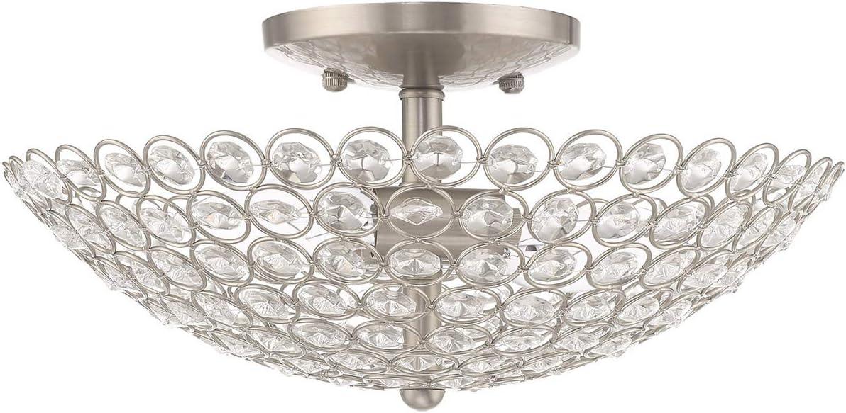 Livex Lighting Cassandra 2 - Light Semi-Flush Mount in  Brushed Nickel