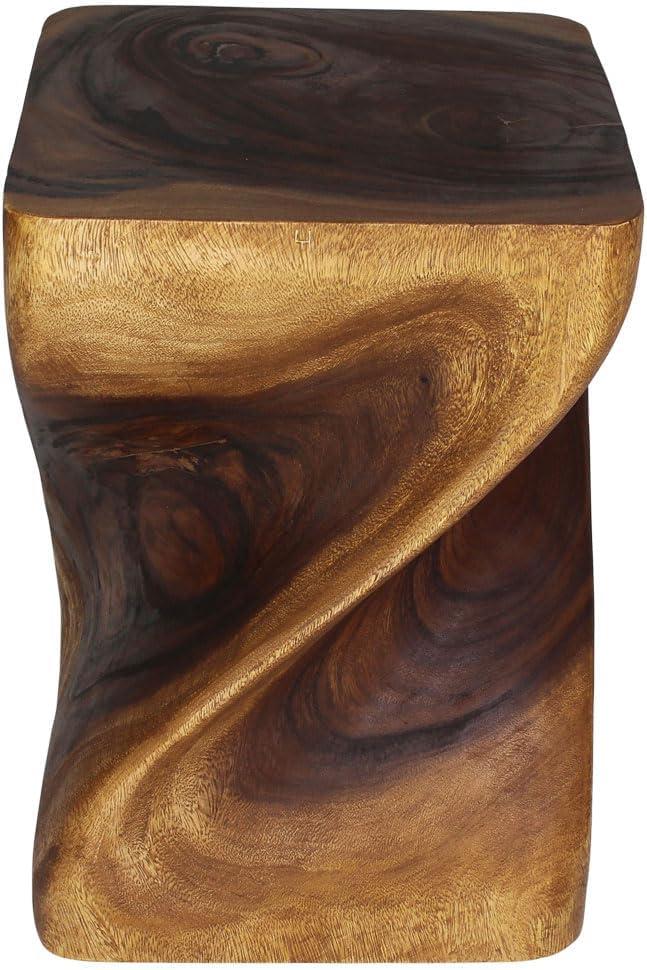 Kammika Import Export Co., Ltd. Haussmann® Big Twist Wood Stool Table 14 in SQ x 20 in H Walnut Oil