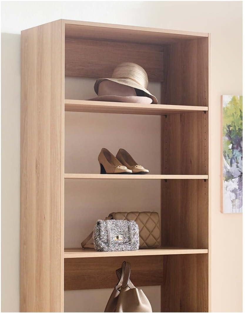 Prosper 32" Oak Wood Walk-in Closet with Five Shelves