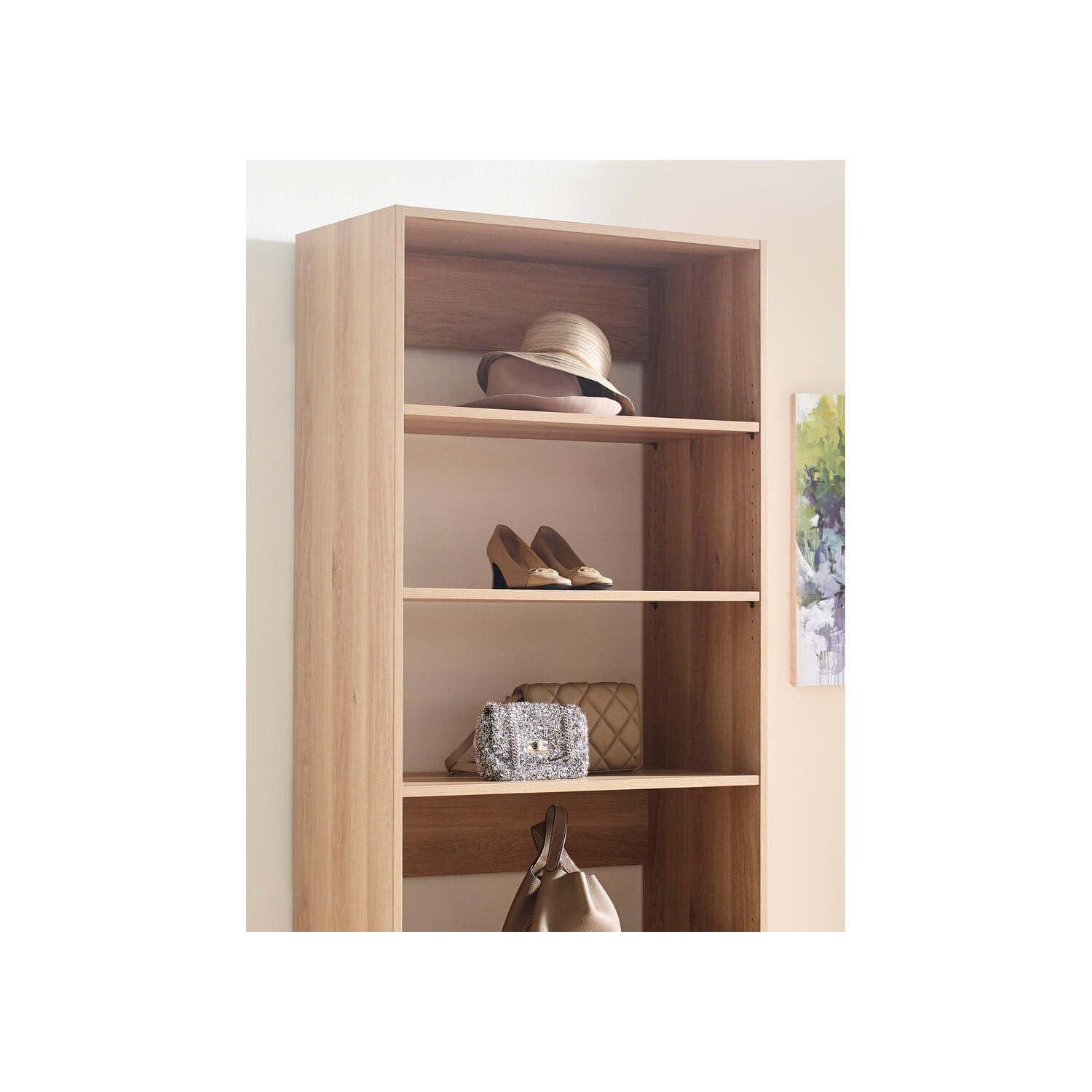 Prosper 32" Oak Wood Walk-in Closet with Five Shelves