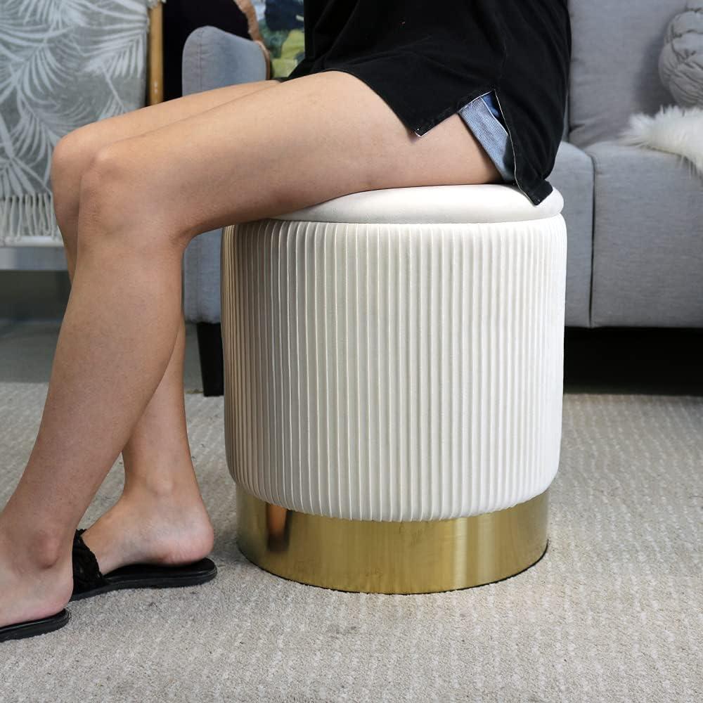 Ernesha Velvet Ottoman