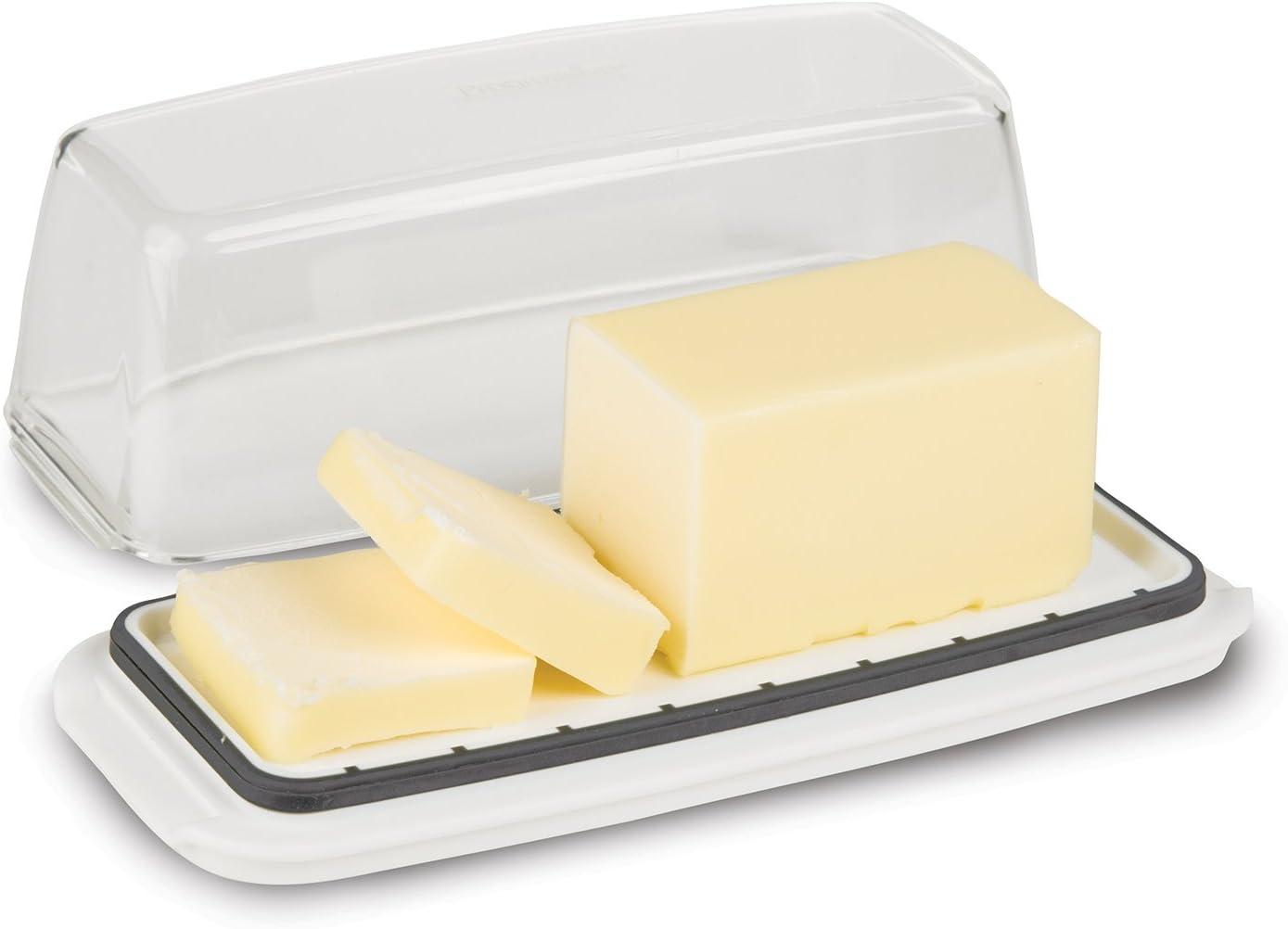 White BPA-Free Rectangular Butter Keeper with Lid