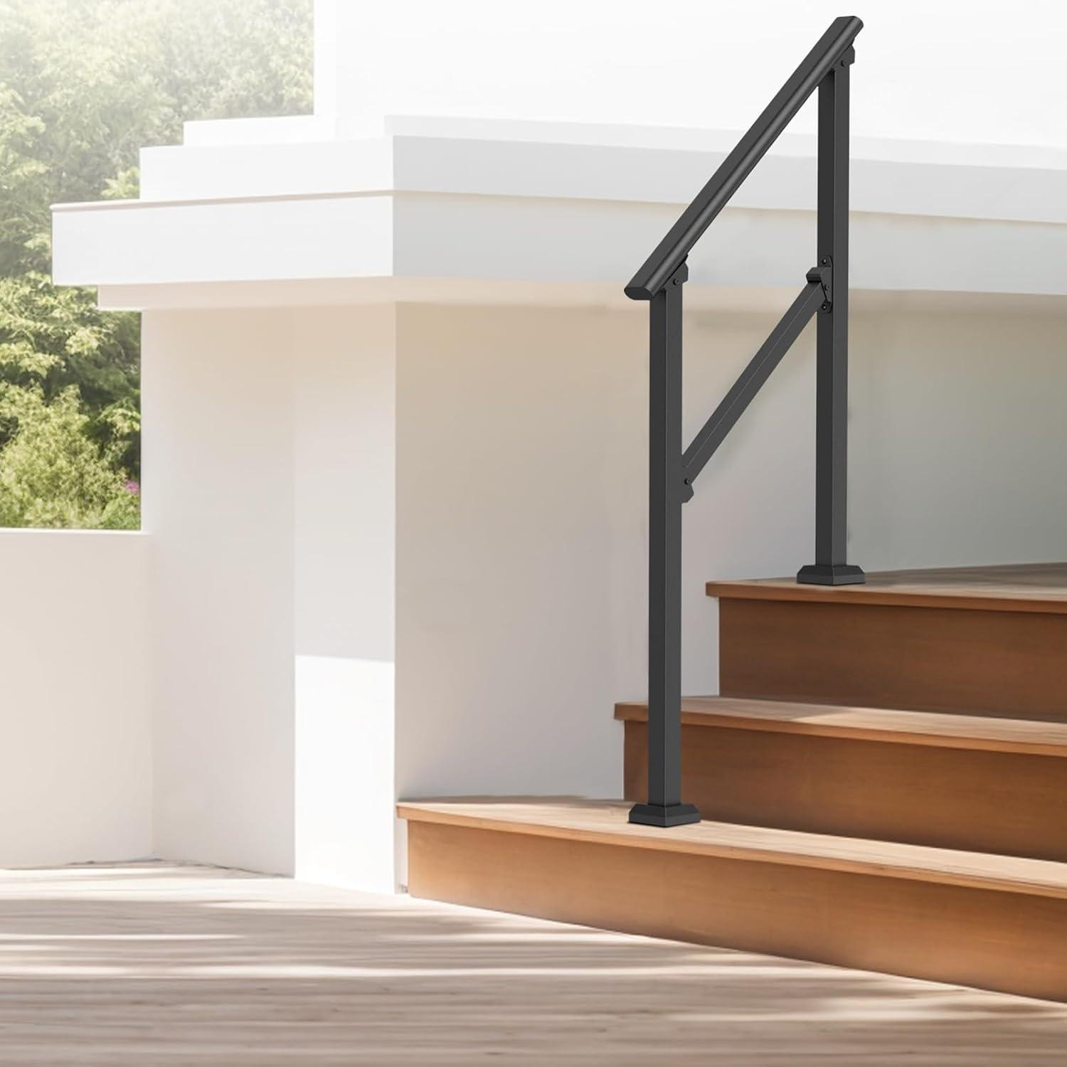 Black Stainless Steel Outdoor Stair Handrail Kit