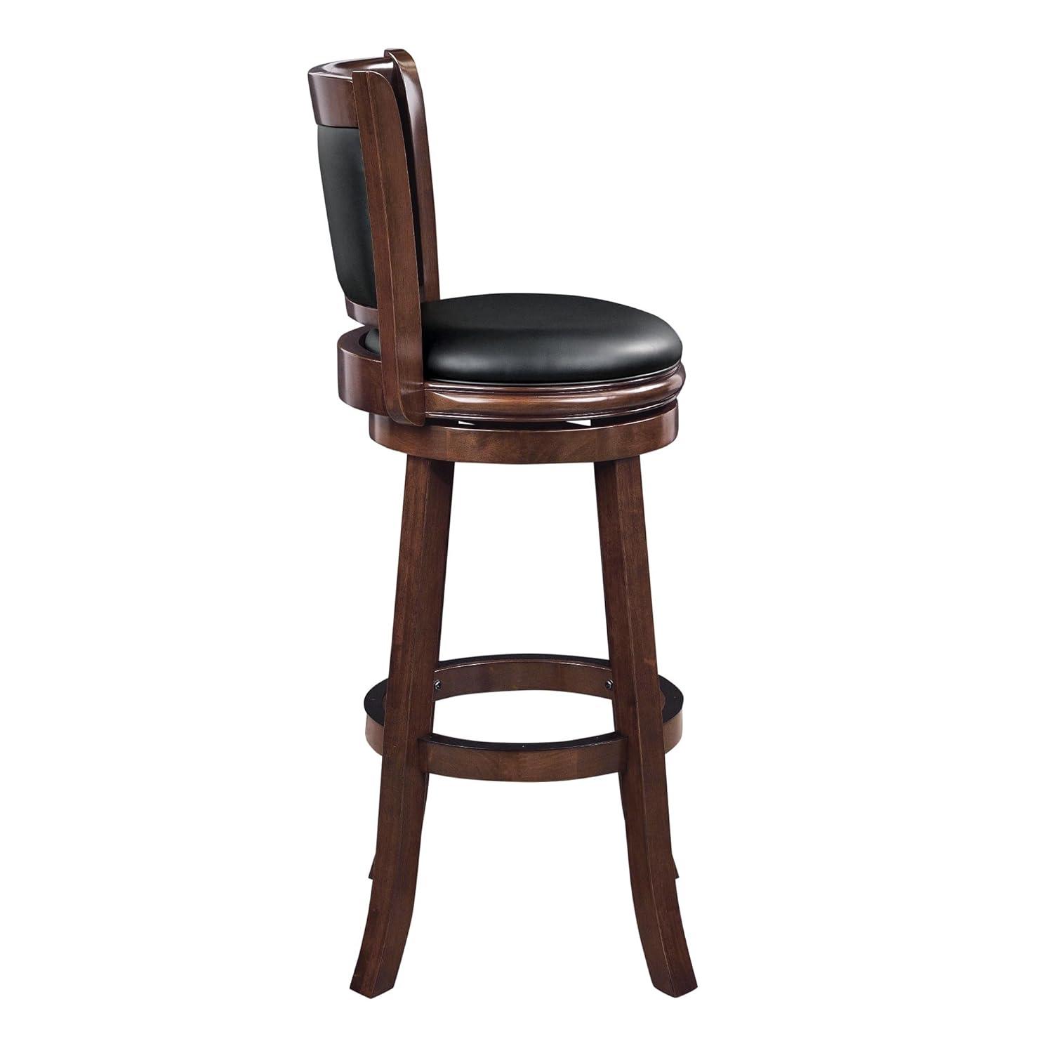 Boraam 34" Extra Tall Augusta Swivel Barstool Cappuccino Brown: Upholstered, Wood Frame, Fixed Height