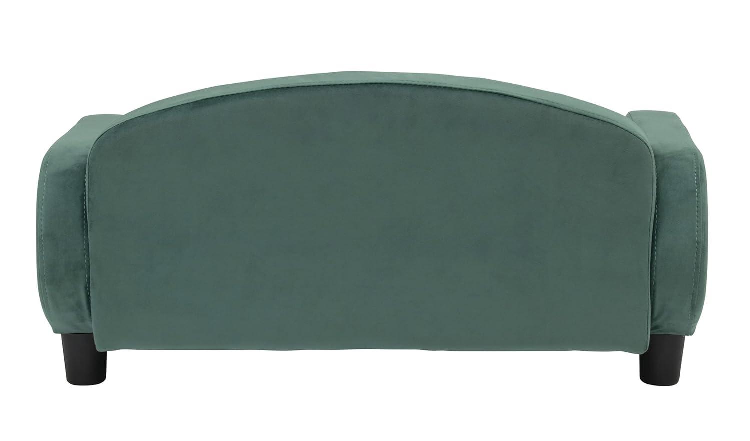 Paws & Purrs Modern Pet Sofa 31.5" Wide Low Back Lounging Bed with Removable Mattress Cover in Espresso / Teal - 61014