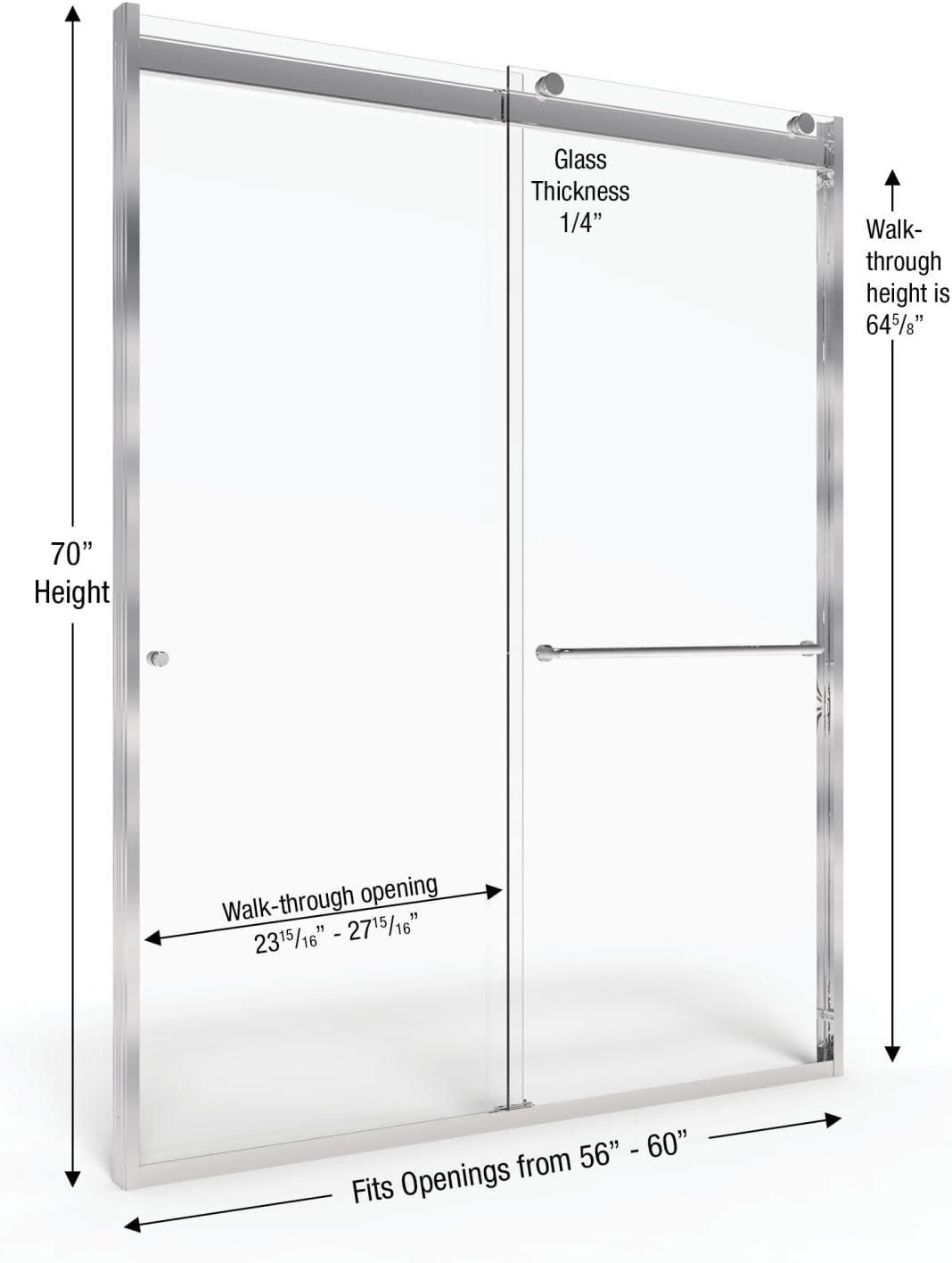 Rotolo 60" W x 70" H Semi-Frameless Shower Door