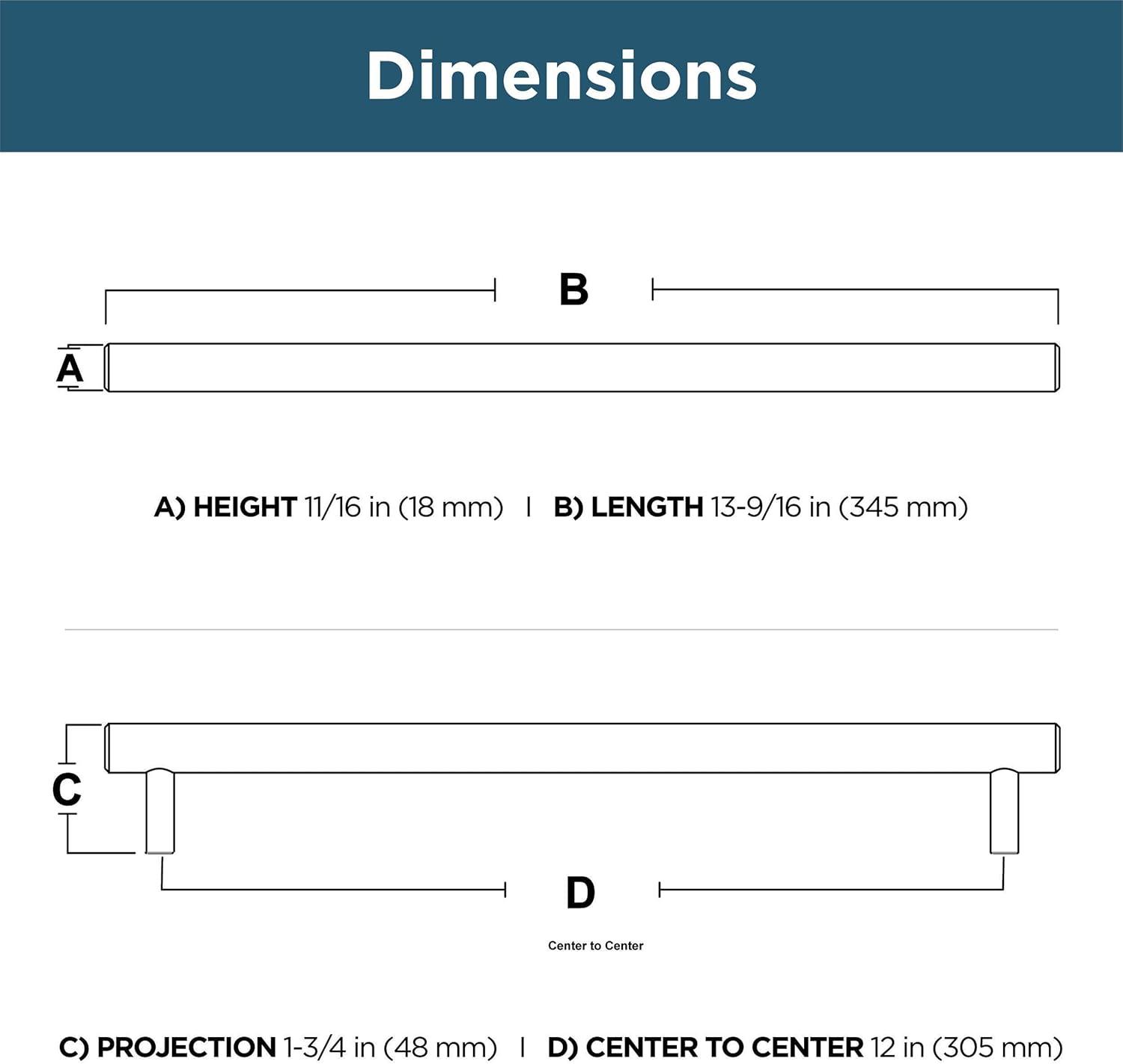 Oversized Stainless Steel Bar Cabinet Pull with Mounting Hardware